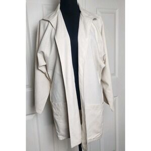 Vintage Naturelle George Georgiou Raw‎ Silk Cardigan Cream XS Coat Lagenlook